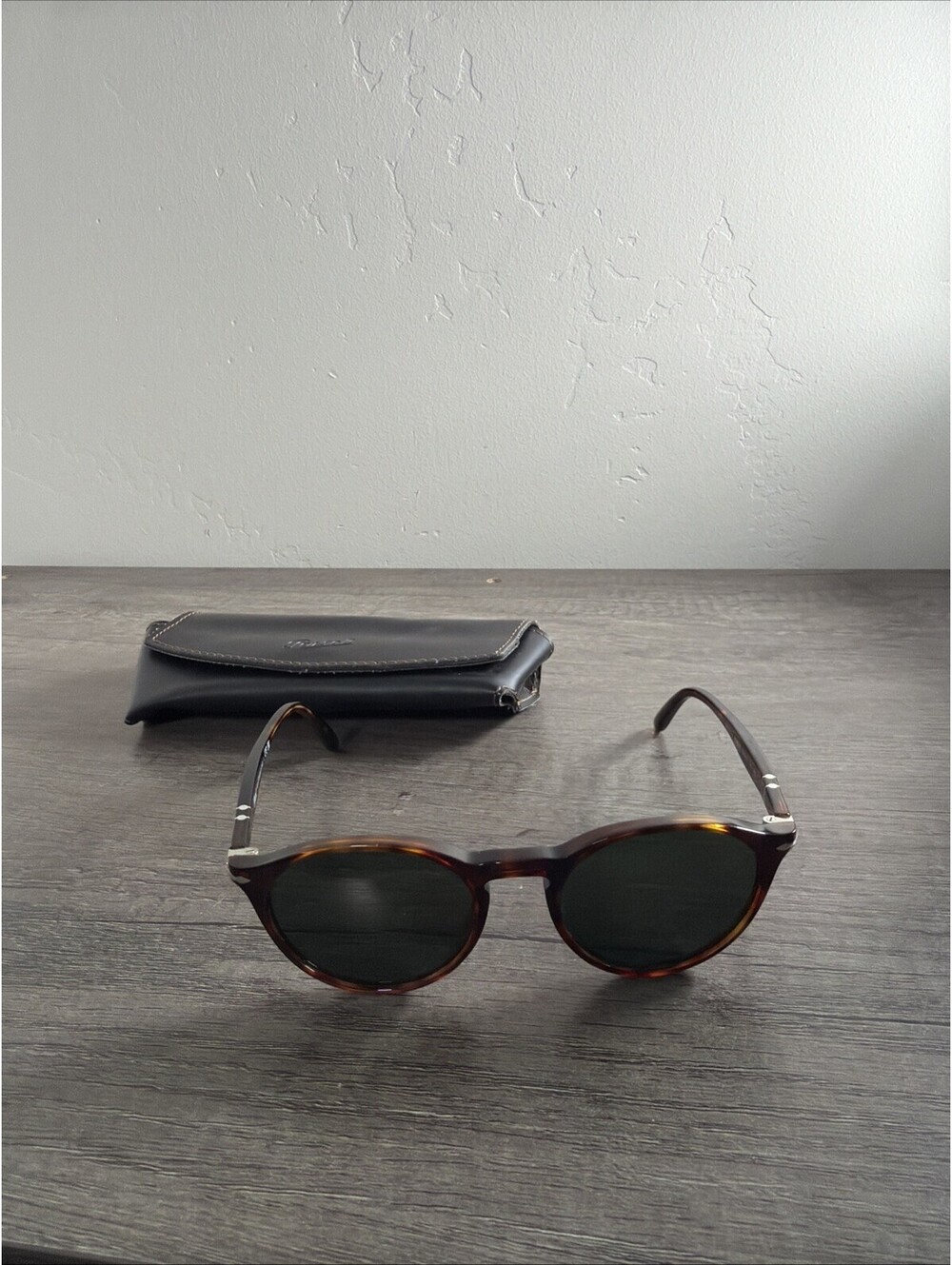 Persol Sunglasses 3092-S-M 9015/31 Tortoise Brown Round 50-19 145 With Case